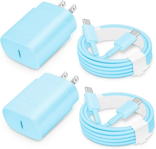 Vista 11 de Bloque de Carga Rápida USB-C de 25W con Cable C a C [Compatible con PD PPS] para Galaxy S24/S23/S22, Pixel 8/7, Z Flip 5, iPhone 17/16/15 - Cargador