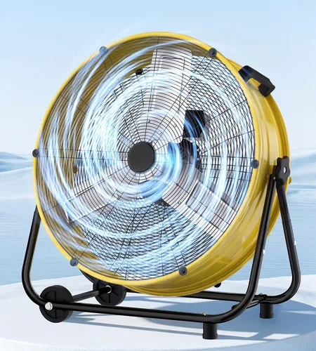 Vista 9 de Landeagle Ventilador de piso industrial de alta velocidad de 24 pulgadas con construcción de metal, ventilador de tambor resistente de 8800 CFM
