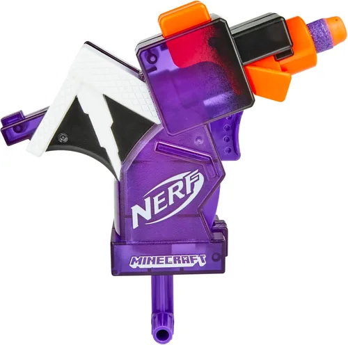 Vista 6 de Nerf MicroShots Minecraft Ender Dragon Mini Blaster, diseño de Minecraft Dragon Mob, incluye 2 dardos oficiales de élite, mango de cebado