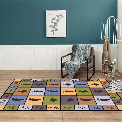 Vista 4 de Hopscotch - Alfombras de juego para niños, alfombra educativa del alfabeto ABC, sala de juegos, dormitorio, sala de estar, decoración de aprendizaje