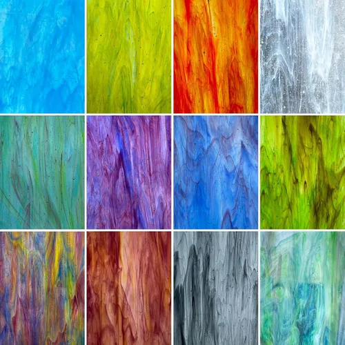 Vista 14 de LITMIND 12 hojas de vidrieras iridiscentes – 4 x 6 pulgadas de vidrio de arte arcoíris opaco para mosaicos, manualidades y proyectos de bricolaje
