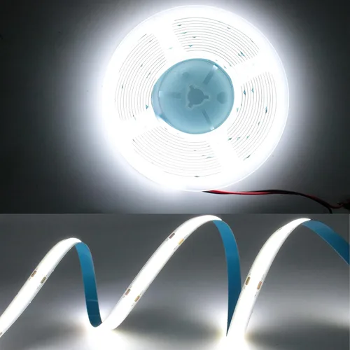 Vista 12 de Boarda Tira de LED COB de 24 V, 320/384/528 LEDs/M, color blanco cálido/naturaleza/frío, tira de LED de alta densidad para fiestas, mostradores