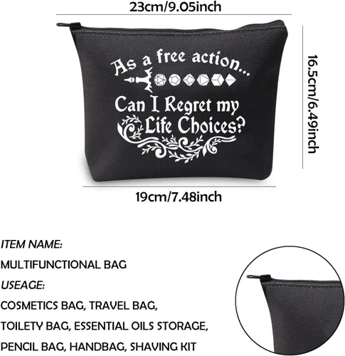 Vista 2 de WCGXKO Bolsa de maquillaje con cremallera para jugadores, Como un libre, Cremallera