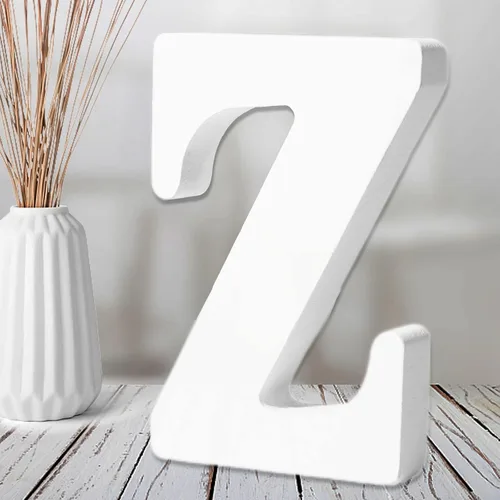 Vista 27 de AOCEAN Letras de madera blanca de 6 pulgadas, letras de madera sin terminar para decoración de pared, letras de pie, rebanadas, decoración