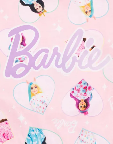 Vista 7 de Barbie Camisón de noche para niñas, pijama de manga corta con diseño de unicornio rosa