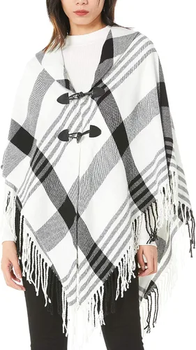 Vista 106 de Moss Rose Chal de viaje para mujer, capa tipo poncho de frente abierto para otoño e invierno