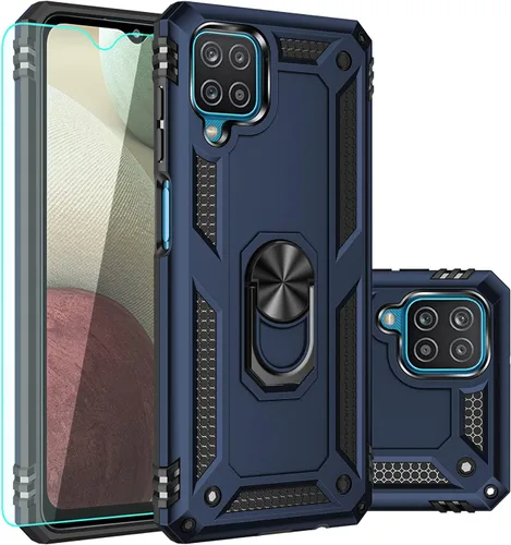 Vista 12 de Funda para Galaxy A12, con protector de pantalla, grado militar, 16 pies, probada contra caídas con soporte magnético, funda protectora para Galaxy
