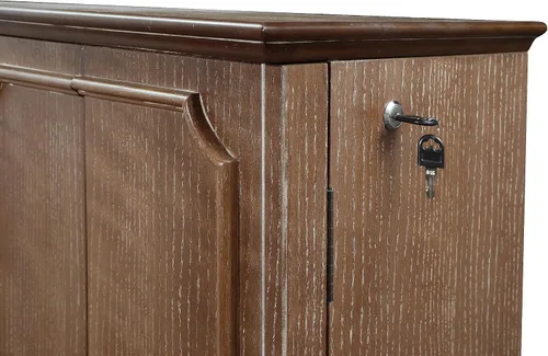 Vista 6 de Hives and Honey Cabby Armoire - Armario de joyería con cierre completo, color roble