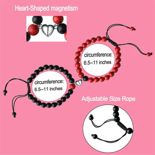 Vista 5 de XIANNVXI Pulseras para parejas, para él y ella, regalos a juego, pulseras de joyería
