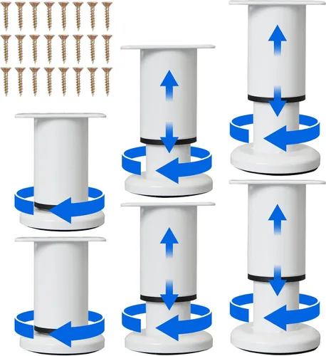 Vista 15 de 4 Piezas Patas de Soporte Ajustables en Altura para Muebles [con Tornillos] 3.15-4.72 pulgadas, Patas de Repuesto de Metal Heavy Duty para Negro