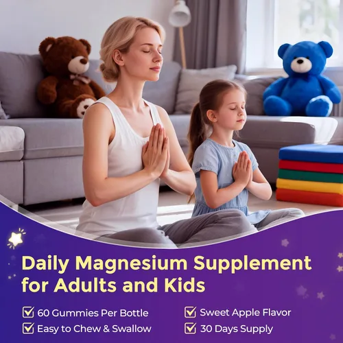 Vista 7 de Complejo de magnesio liposomal de 190 mg para niños por porción, glicinato de magnesio con L-treonato, vitamina D3, CoQ10, gomitas de L-treonato