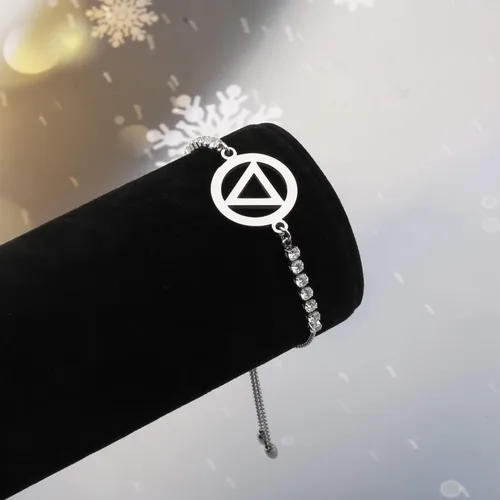 Vista 4 de Pulsera AA NA para regalo de sobriedad, alcohólicos, regalo de recuperación anónima, regalo sobrio, recuperación de adicciones, joyería inspiradora