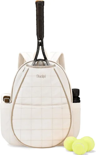 Vista 19 de Sucipi Bolsas de tenis para mujeres, Mochila bolsa acolchada para raqueta de tenis para raqueta de tenis, palas de pickleball, bádminton