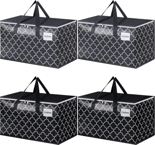 Vista 20 de Bolsas de mudanza extra grandes, bolsas de almacenamiento resistentes con cremallera superior y asas resistentes, suministros de mudanza