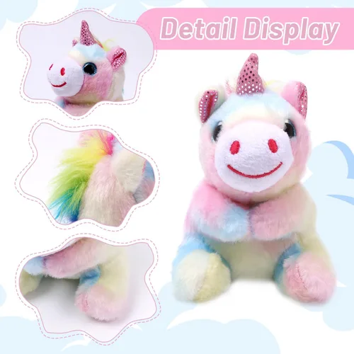 Vista 3 de Juguetes de peluche con imán de unicornio para el hombro, lindo regalo de peluche para niñas de 3 a 8 años, accesorios de disfraz, regalos para niños