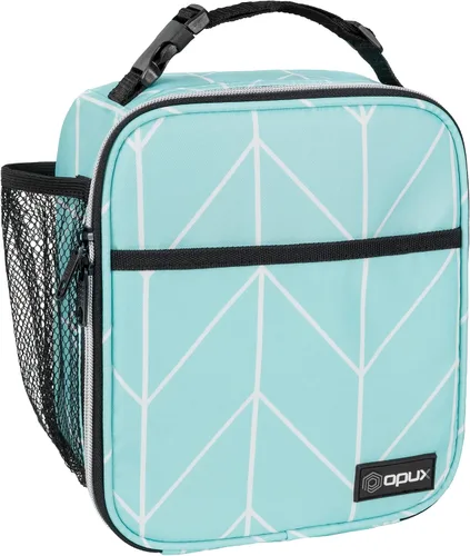 Vista 24 de OPUX lonchera aislada de alta calidad Bolsa de almuerzo escolar suave hermética para niños y niñas Durable y reutilizable como lonchera de Negro