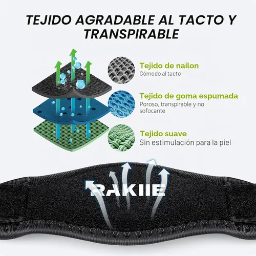 Vista 7 de Rakiie Paquete de 2 Coderas para Codo de Tenista para Hombres y Mujeres, Correa Ajustable Antideslizante para Codo de Golfista con Almohadilla