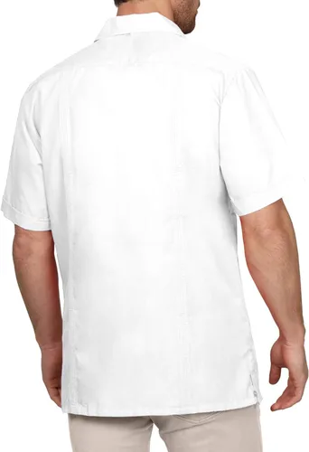 Vista 3 de NE PEOPLE - Camiseta de manga corta para hombre, diseño de Guayabera cubana, con botones, tallas S-4XL