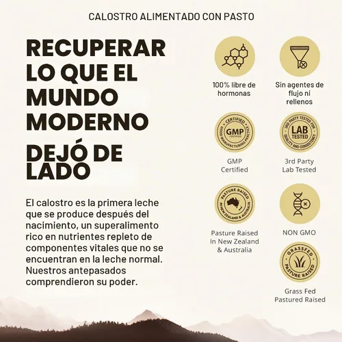 Vista 5 de Ancestral Supplements Suplemento de calostro de carne alimentada con hierba, 3000 mg, 180
