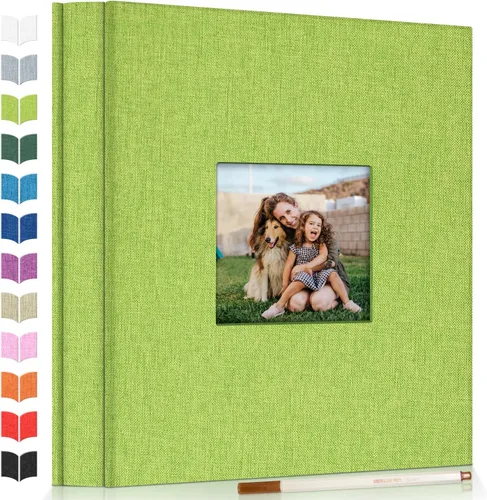 Vista 17 de Álbum de fotos Artfeel autoadhesivo, álbum de manualidades para fotos de 3 x 5, 4 x 6, 5 x 7 y 8 x 10 pulgadas, 40 páginas, cubierta de lino