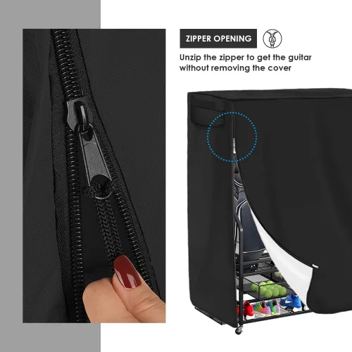 Vista 3 de Bolsa de golf para almacenamiento de garaje, cubierta impermeable para bolsa de golf, cubierta de estante para equipo de golf con cremallera, fácil