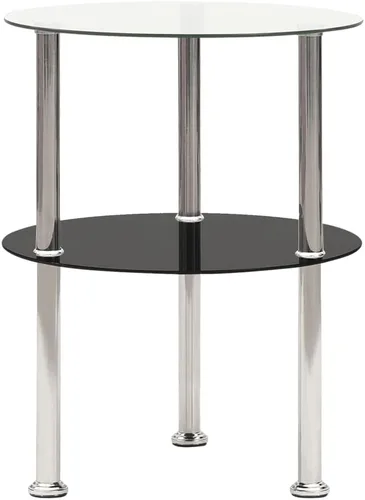 Vista 11 de Mesa auxiliar de 2 niveles, mesa auxiliar única, mesa de sofá, mesa de café, con diseño de forma hexagonal, para espacio pequeño, sala de estar Gris