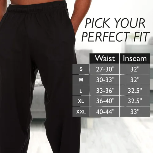 Vista 5 de Essential Elements Pantalones de pijama para hombre, 100 % algodón, para descansar, para dormir, para hombre, paquete de 3