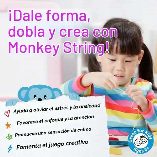 Vista 3 de Paquete de 500 piezas de Monkey String (paquete gigante), juguete de hilo de cera