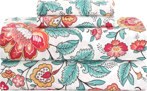 Vista 12 de Feather & Stitch - Juego de sábanas de 100 % algodón más suaves, ropa de cama de tejido percal de 300 hilos, bolsillo profundo de 16 pulgadas