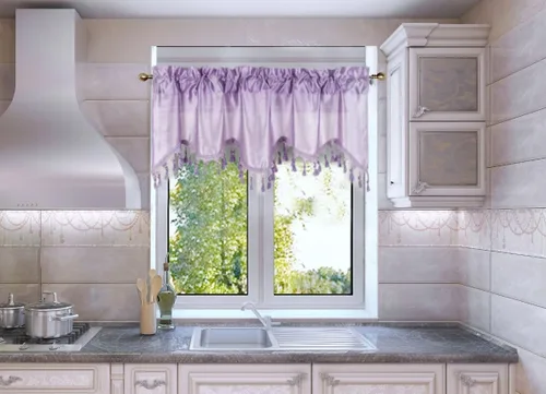 Vista 23 de Cenefa de cortina de ventana de cascada de seda sintética sólida con flecos de 55 x 18 pulgadas, ondulado (1, negro)