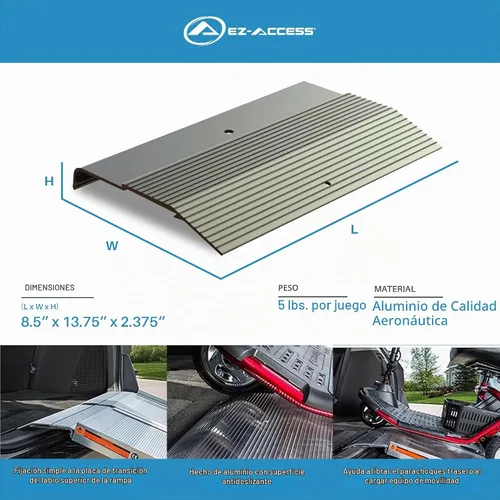 Vista 3 de Rampas de acceso portátiles con extensión de placa superior