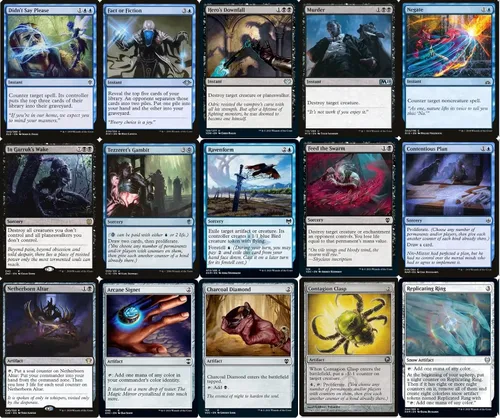 Vista 4 de MTG Decks & More Compatible con Magic The Gathering: Elite Toxrill Horror Commander Deck – Dimir – Azul Negro – EDH – 100 cartas – Personalizada