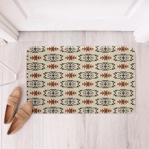 Vista 17 de Feelyou Aztec Bathroom Rugs Aztec Southwestern Printed Bath Mats for Bathroom Bohemian Bath Rugs for Shower Tub Cowboy Cowgirl Bathroom Accossories