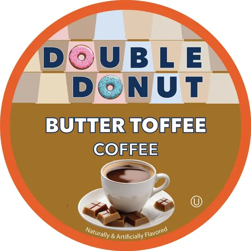 Vista 113 de Double Donut Coffee Cápsulas de Café Half Caff, Cápsulas de Café de Media Cafeína de Porción Individual para Cafeteras Keurig K Cup, Tostado Medio