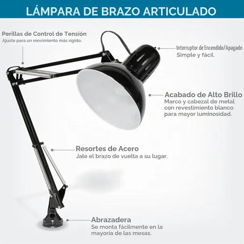 Vista 2 de Studio Designs Lámpara con brazo giratorio con foco CFL de 13 w