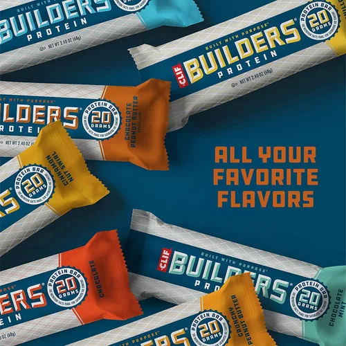Vista 2 de CLIF BUILDERS - Barras de proteínas, sabor a mantequilla de maní y chocolate, 0.71 oz de proteína (2.4 onzas, 12 unidades) (ahora sin gluten)