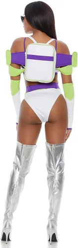Vista 2 de Forplay Disfraz de personaje de astronauta sexy para mujer, para adultos, color blanco