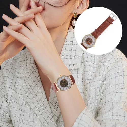 Vista 5 de Hemobllo Reloj de cuarzo de cuero con movimiento japonés para hombre, diseño ultrafino, de cuero, casual, simple, para hombres y mujeres