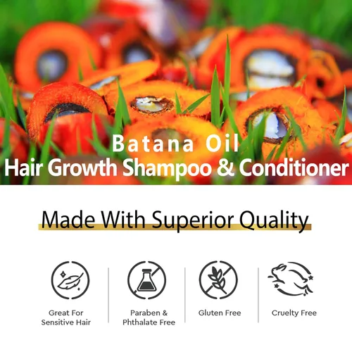 Vista 8 de Batana Oil - Juego de champú y acondicionador orgánico Batana con cebolla, romero, árbol de té de argán, productos para el cabello espesante
