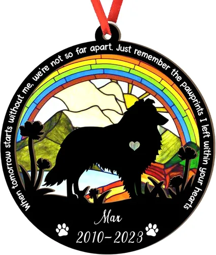 Vista 50 de Adorno personalizado para atrapasoles de sabueso afgano, adorno de Navidad de sabueso afgano, regalo para perro amante, sabueso afgano conmemorativo
