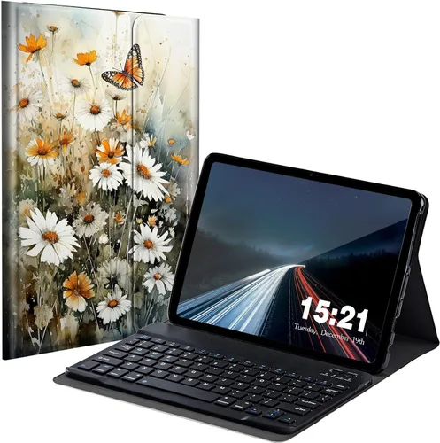 Vista 24 de Funda de teclado para Samsung Galaxy Tab S6 Lite 2022/2020, Galaxy Tab S6 Lite SM-P610/P613/P615/P619 con teclado Bluetooth inalámbrico desmontable