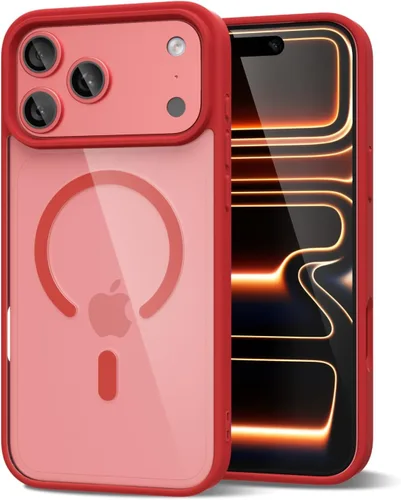 Vista 64 de oakxco Funda magnética transparente compatible con Magsafe, bonita funda delgada y transparente de poliuretano termoplástico no amarillenta, carcasa