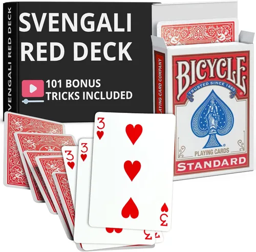 Vista 17 de Ted's Sterling Magic Precision Red Rider Back Bicycle Mazo Svengali con Instrucciones para 100+ Trucos (2 de Tréboles)
