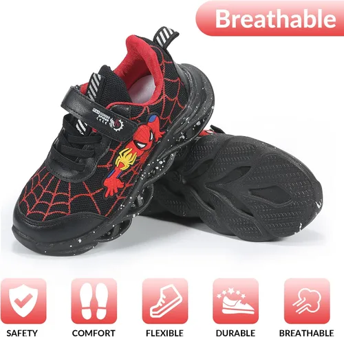 Vista 2 de Zapatillas iluminadas LED de dibujos animados para deportes al aire libre y correr con diseño transpirable
