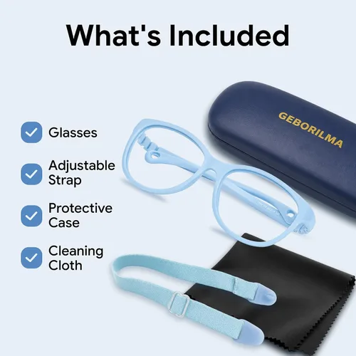 Vista 7 de Baby Glasses 0-1 Year - XXS Round Infant Glasses with Strap 38-14-120 - Clear Newborn Spectacles for Prescription