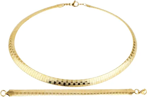 Vista 7 de HZMAN Conjunto de collar y pulsera de cadena Omega de acero inoxidable de 8mm sólido de 18 pulgadas y pulsera de 8.5 pulgadas Colorido