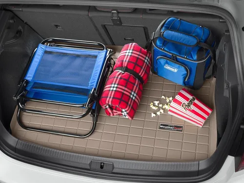 Vista 8 de WeatherTech Forro de maletero de carga para Audi SQ8, Q8 - detrás de la segunda fila con protector de parachoques (401236SK) Negro