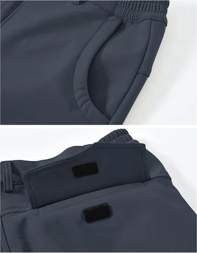 Vista 4 de BGOWATU Mens Cargo Hiking Pants Fleece Lined Waterproof Windproof Snow Ski Insulated Pant with 6 Pockets