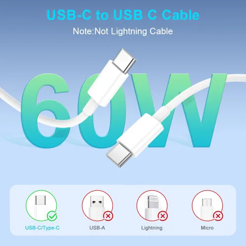 Vista 2 de Cargador para iPhone 16, [certificado MFi] Paquete de 3 cargadores rápidos USB C con cable USB C a USB C de 6 pies compatible con iPhone 16/16