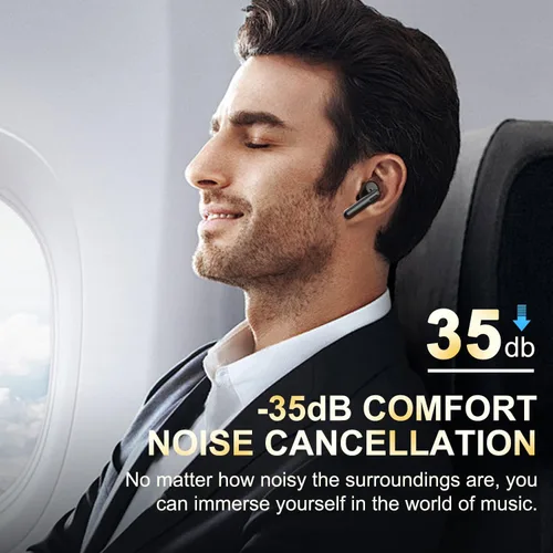 Vista 4 de Auriculares inalámbricos con cancelación de ruido, auriculares Bluetooth 5.4, sonido estéreo de graves grandes, 4 micrófonos ENC AI Clear